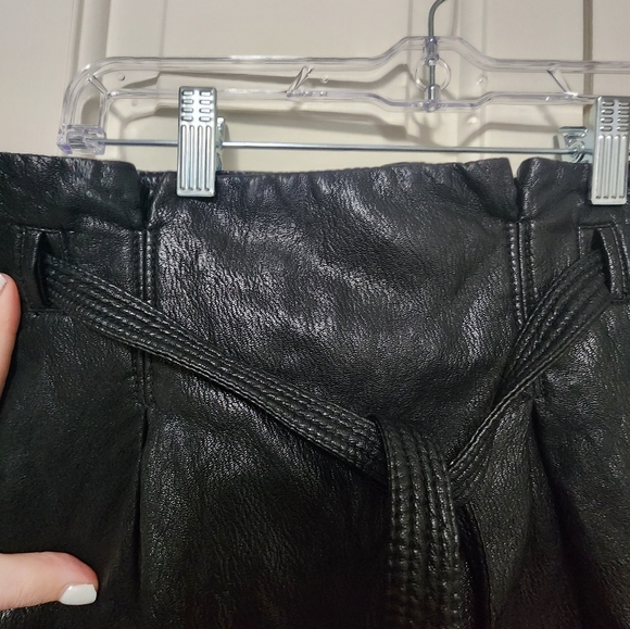 Free People Payton Faux Black Leather Mini Skirt Size 4 - Picture 5 of 9